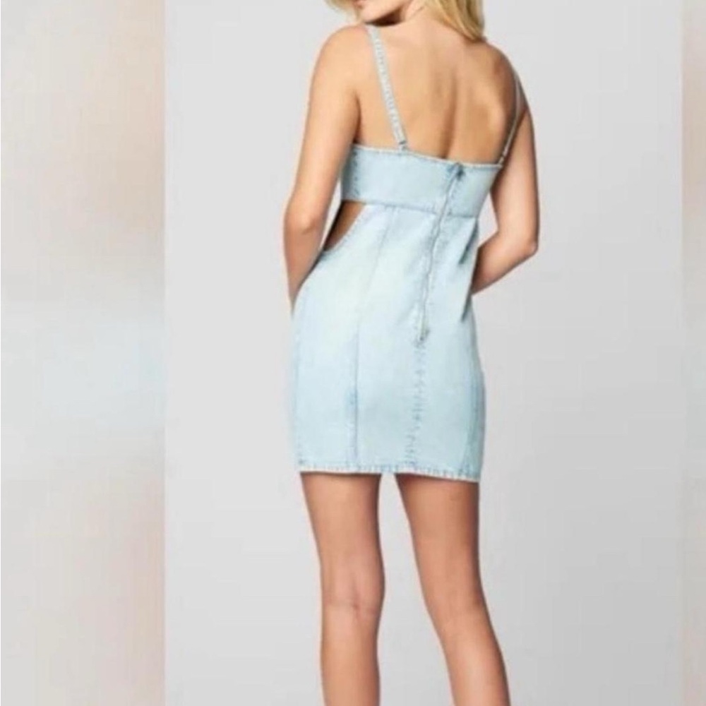 Blank NYC Blue Bodycon Mini Dress Sweetheart Neckline - Picture 3 of 4